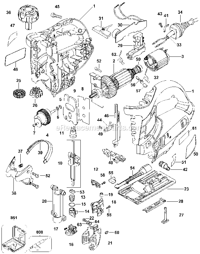 Black and Decker FS5500JS (Type 1) Jigsaw Power Tool Page A Diagram